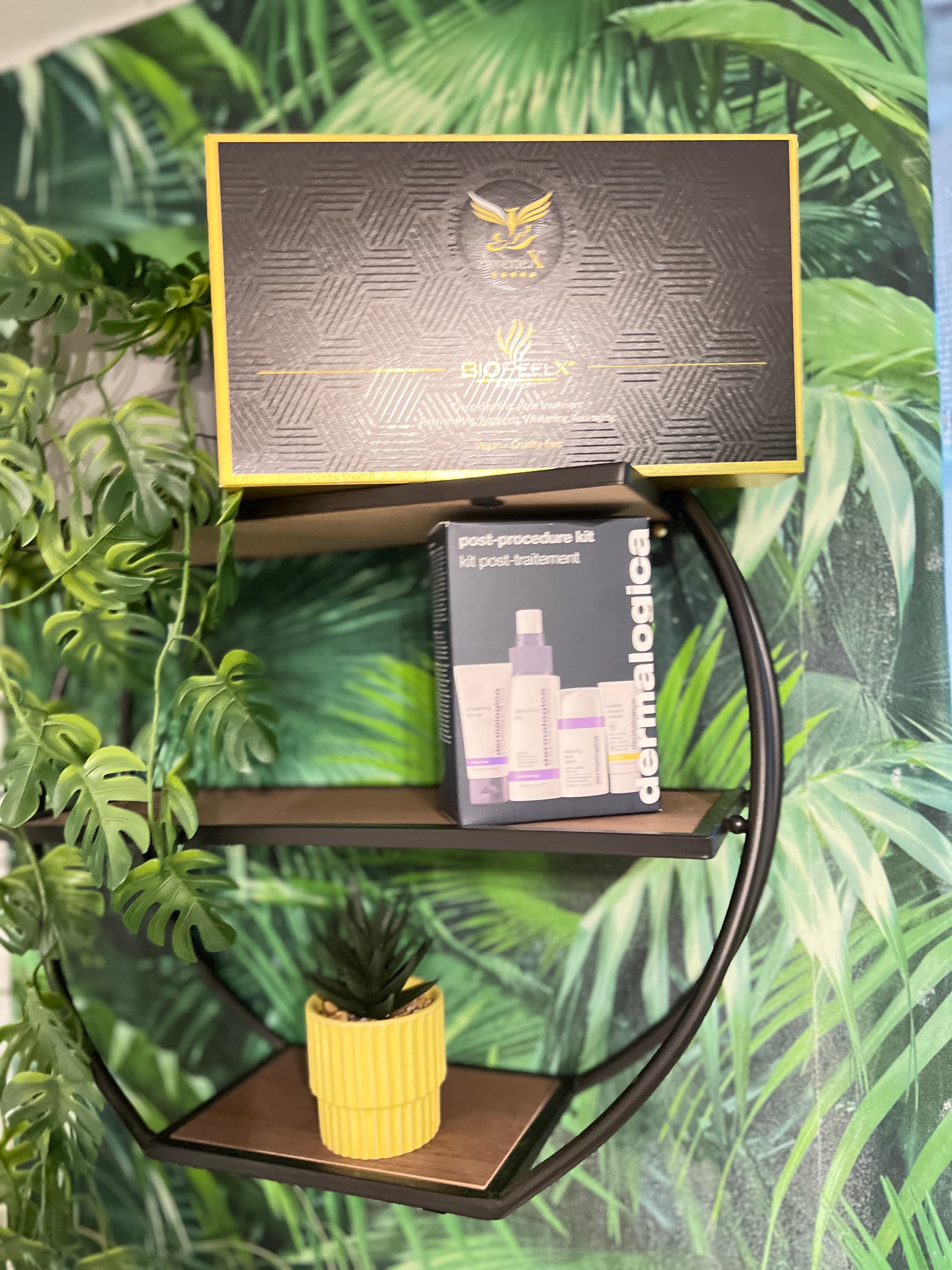 Dermalogica Produkte auf Bambus-Regal